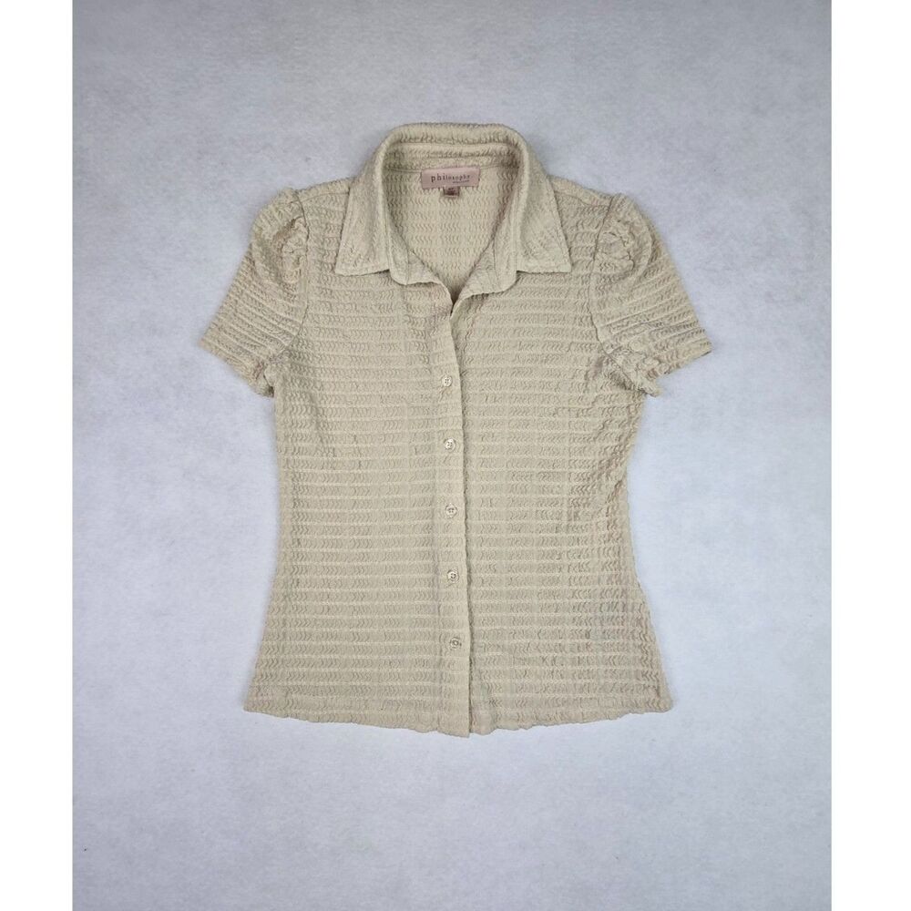 Philosophy Button Up Textured Top